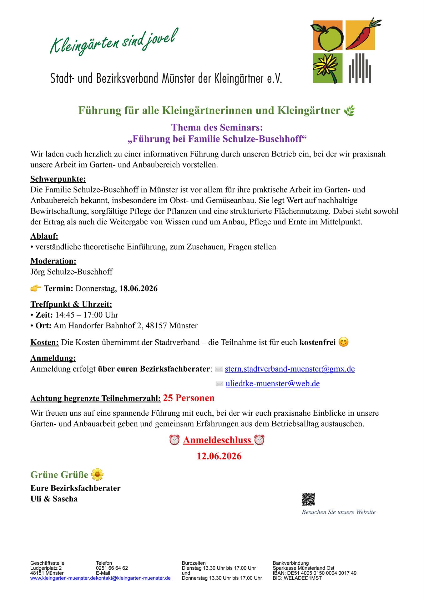 Führung Fa. Schulze-Buschhoff